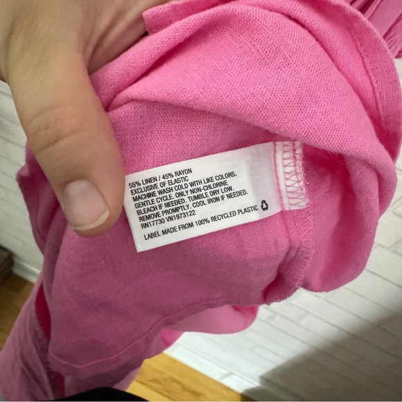 AVA & VIV Pink Ruffle Linen Empire Waist Dress - Picture 10 of 10